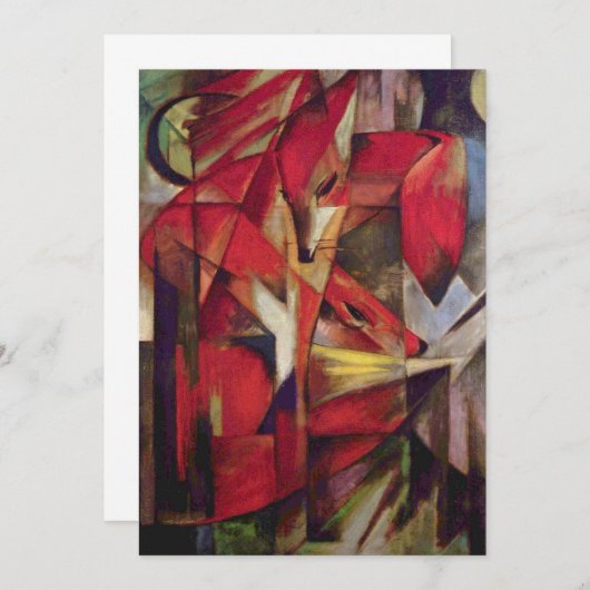 Foxes van Franz Marc, Abstracte Cubistische kunst (Voorkant / Achterkant)