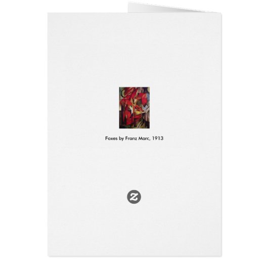 Foxes van Franz Marc,  Abstracte Cubistische kunst (Achterkant)