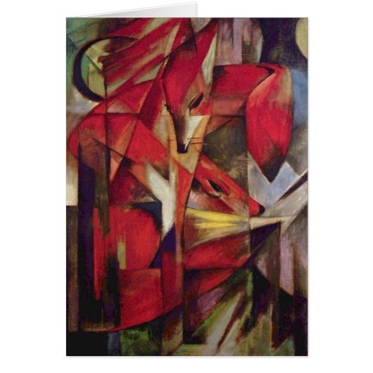 Foxes van Franz Marc, Abstracte Cubistische kunst (Voorkant)