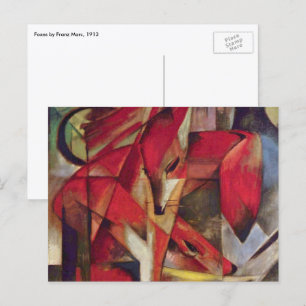 Foxes van Franz Marc,  Abstracte Cubistische kunst Briefkaart