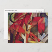 Foxes van Franz Marc,  Abstracte Cubistische kunst Briefkaart (Voorkant / Achterkant)
