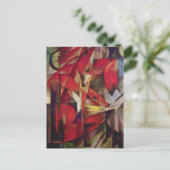 Foxes van Franz Marc,  Abstracte Cubistische kunst Briefkaart (Staand voorkant)