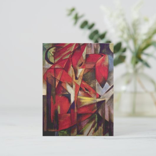 Foxes van Franz Marc,  Abstracte Cubistische kunst Briefkaart (Staand voorkant)