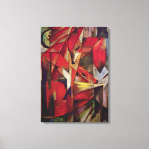 Foxes van Franz Marc,  Abstracte Cubistische kunst Canvas Afdruk