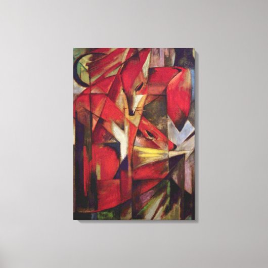 Foxes van Franz Marc,  Abstracte Cubistische kunst Canvas Afdruk (Voorkant)