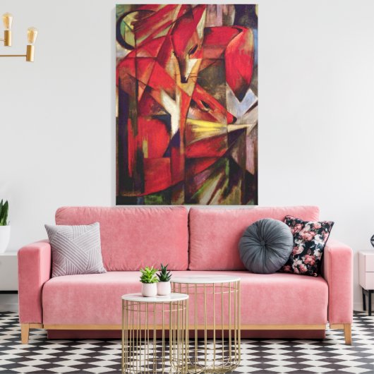 Foxes van Franz Marc,  Abstracte Cubistische kunst Canvas Afdruk (Insitu (Woonkamer))