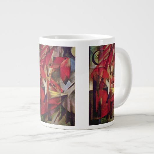 Foxes van Franz Marc,  Abstracte Cubistische kunst Grote Koffiekop (Voorkant rechts)
