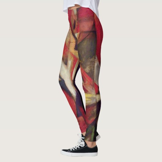 Foxes van Franz Marc, Abstracte Cubistische kunst Leggings (Links)