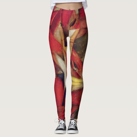 Foxes van Franz Marc, Abstracte Cubistische kunst Leggings (Voorkant)