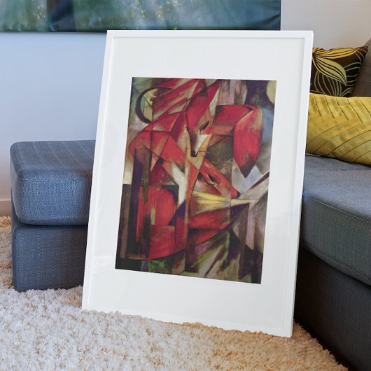 Foxes van Franz Marc,  Abstracte Cubistische kunst Poster