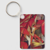 Foxes van Franz Marc,  Abstracte Cubistische kunst Sleutelhanger (Voorkant)