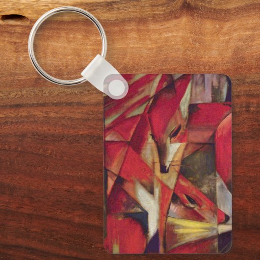Foxes van Franz Marc,  Abstracte Cubistische kunst Sleutelhanger (Voorkant)