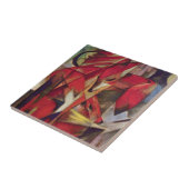 Foxes van Franz Marc,  Abstracte Cubistische kunst Tegeltje (Zijkant)