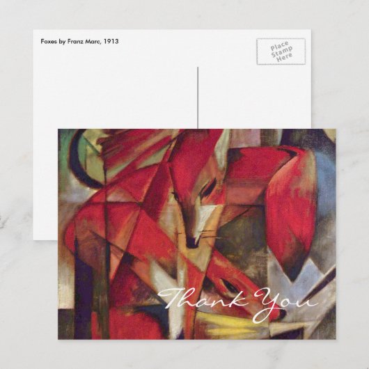 Foxes van Franz Marc Briefkaart (Voorkant / Achterkant)