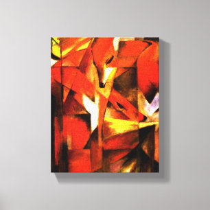 Foxes van Franz Marc Fine Art Canvas Afdruk