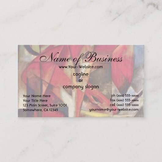 Foxes van Franz Marc, Füchse,  expressionisme Visitekaartje (Voorkant)