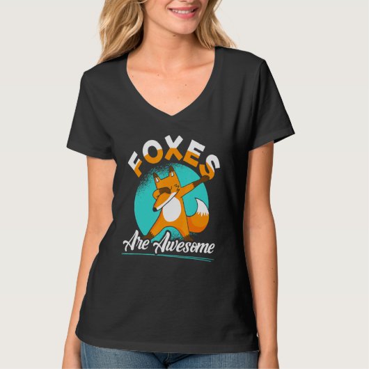 Foxes zijn Geweldige Dabbing Fox Vixen Animal T-shirt (Voorkant)