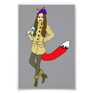 Foxgirl Foto Afdruk