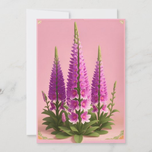 Foxglove Bloemen in het rijk van Liefde en Eenheid Kaart (Achterkant)