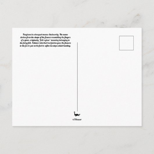 Foxglove Briefkaart (Achterkant)