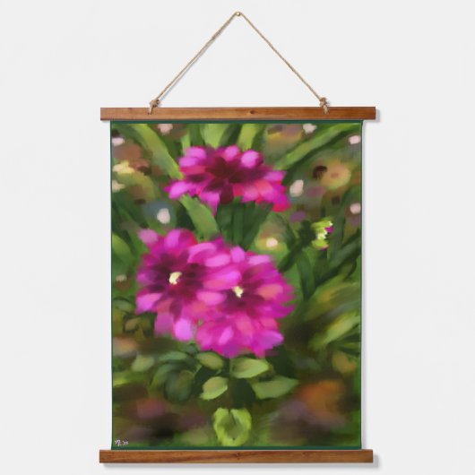 Foxglove Dahlia Bloementuin Bloemen Hangend Wandkleed (Voorkant)