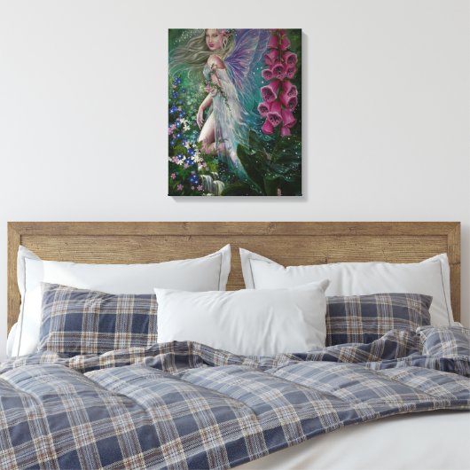 Foxglove fee canvas print (Insitu (Slaapkamer))