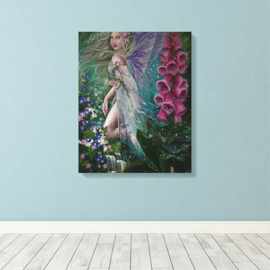 Foxglove fee canvas print (Insitu (Houten vloer))