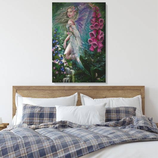 Foxglove fee canvas print (Insitu (Slaapkamer))