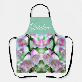 Foxglove Flower Floral Paarse Groene Tuin Schort