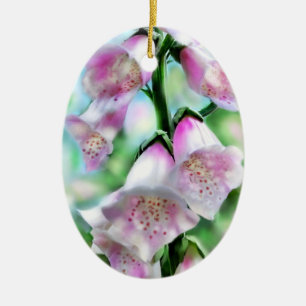 Foxglove Flower Roze Paarse Groen Witte Tuin Keramisch Ornament