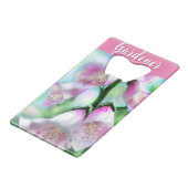 Foxglove Flowers Floral Pink Garden Personalized Creditkaart Flessenopener (Voorkant Gekanteld)