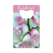 Foxglove Flowers Floral Pink Garden Personalized Creditkaart Flessenopener (Achterkant)