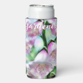 Foxglove Flowers Floral Pink Garden Personalized Seltzer Blikjeskoeler (Seltzer Achterkant)