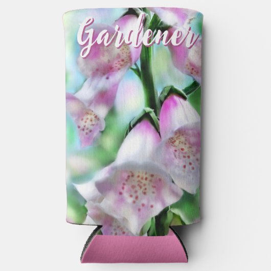 Foxglove Flowers Floral Pink Garden Personalized Seltzer Blikjeskoeler (Voorkant)