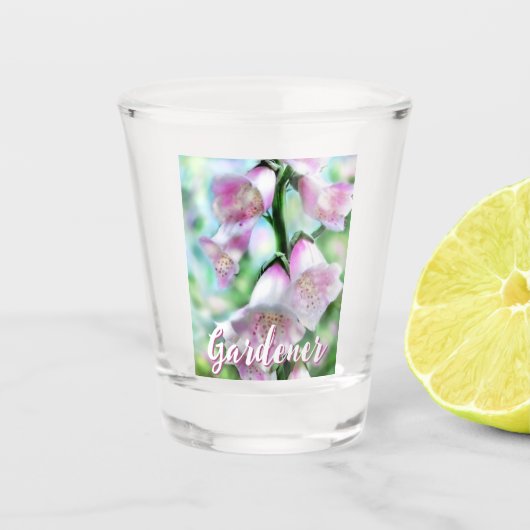 Foxglove Flowers Floral Pink Garden Personalized Shot Glas (Voorkant)