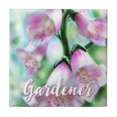Foxglove Flowers Floral Pink Garden Personalized Tegeltje (Voorkant)