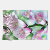 Foxglove Flowers Floral Pink Garden Personalized Theedoek (Horizontaal)