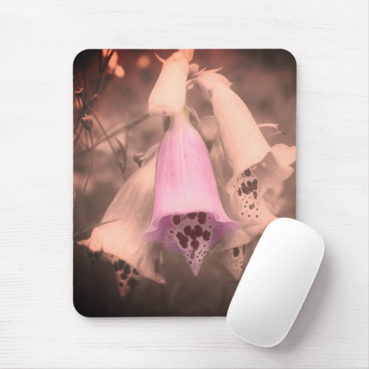 Foxglove Flowers  zwart-wit Muismat (Met muis)