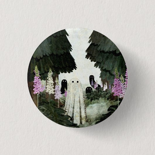 Foxglove Ghost Ronde Button 3,2 Cm (Voorkant)