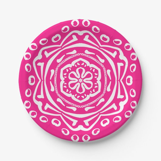 Foxglove Mandala Papieren Bordje (Voorkant)