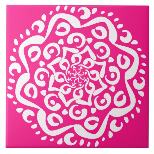 Foxglove Mandala Tegeltje (Voorkant)