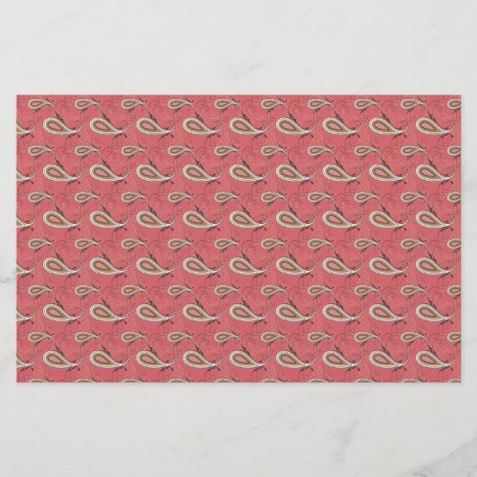 Foxglove Petal Paisley Pattern Briefpapier (Voorkant)