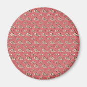 Foxglove Petal Paisley Pattern Magneet (Voorkant)