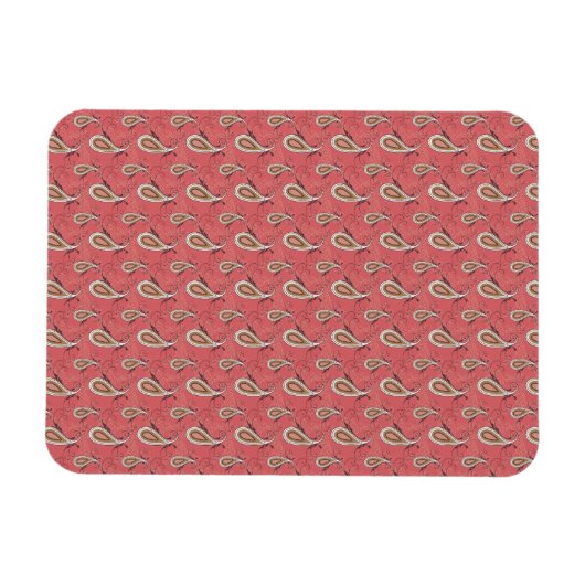 Foxglove Petal Paisley Pattern Magneet (Horizontaal)