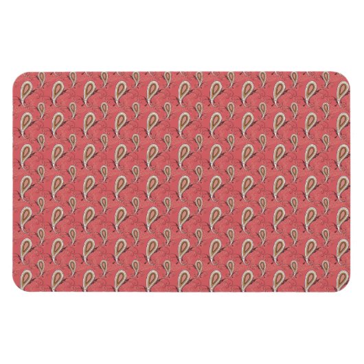 Foxglove Petal Paisley Pattern Magneet (Horizontaal)