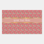 Foxglove Petal Paisley Pattern Rechthoekige Sticker (Voorkant)