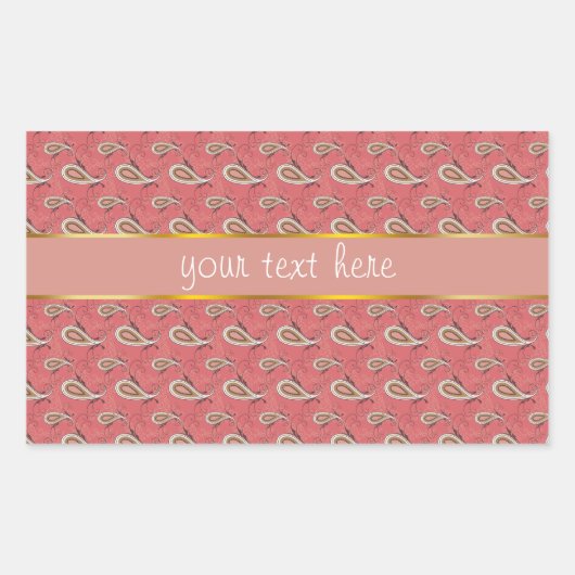 Foxglove Petal Paisley Pattern Rechthoekige Sticker (Voorkant)