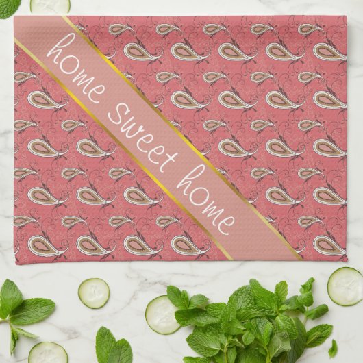 Foxglove Petal Paisley Pattern Theedoek (Gevouwen)