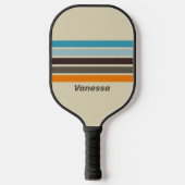 Foxglove Rust Across Striping met naam Pickleball Paddle (Voorkant)