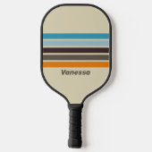Foxglove Rust Across Striping met naam Pickleball Paddle (Achterkant)
